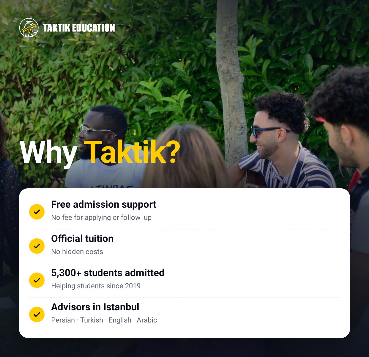 دانشجویان در یکی از دانشگاههای همکار تاکتیک در استانبول؛ دلایل انتخاب تاکتیک برای پذیرش ترکیه